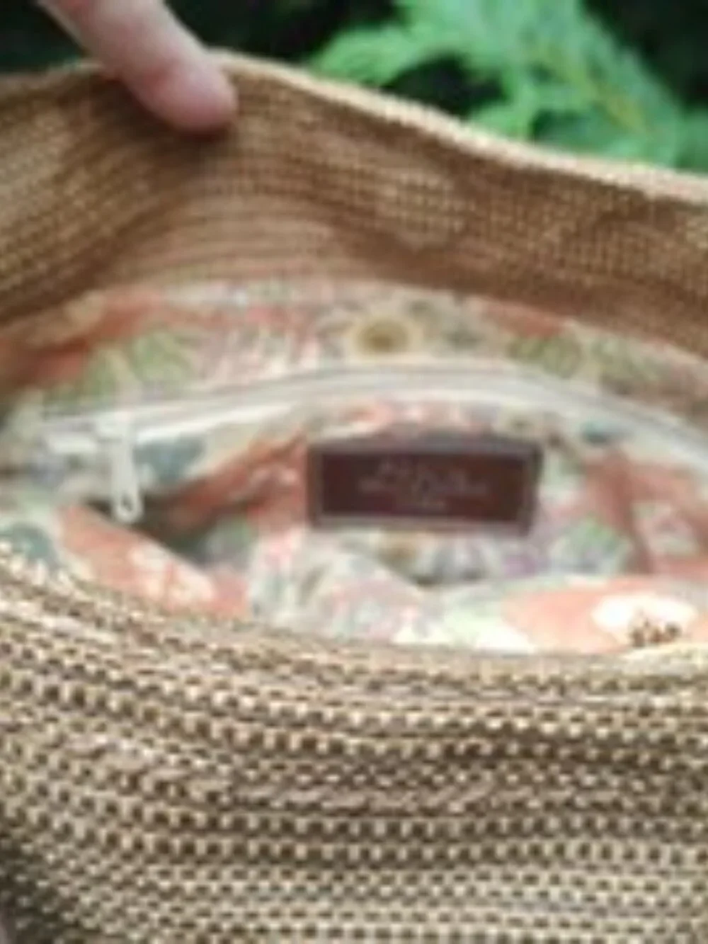 FOSSIL Woven Purse Handbag Medium w/ Key and Charms
